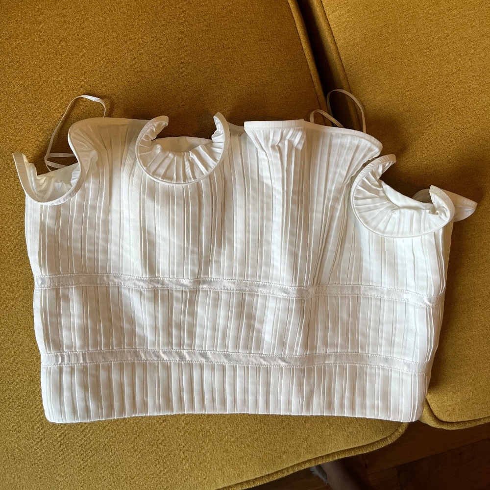 AMUR Oriel Strapless Pleated Bustier Bridal Top, size 4